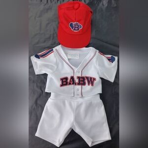 Build-A-Bear BABW 2020 Baseball Outfit Costume Shirt Shorts Cap / Hat - EUC